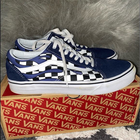 Vans Shoes Old Skool Checker Flames Poshmark